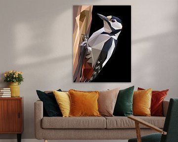 Oiseau Pic abstrait Low Poly