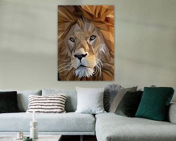 Abstract Close Up Face Lion Low Poly by Yoga Art 15