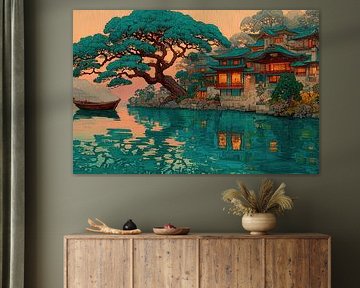 japanese art temple in the park by Egon Zitter