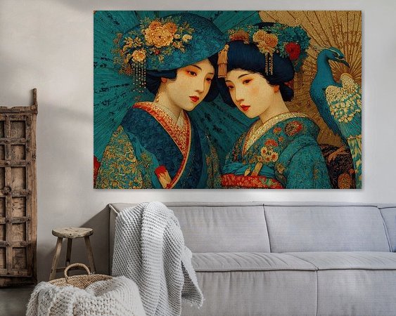 Voorbeeld van het werk in een kamer
