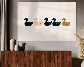 Minimalist ducks on wall decoration by Imperial Art House