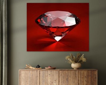 Diamant mit Roten Hintergrund