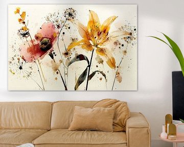 Blumige Aquarell-Harmonie