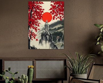 Boeddha / Boeddha Japanse inktschildering van MIROKKU