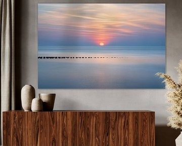 Stille zonsondergang in Zeeland van Claire van Dun