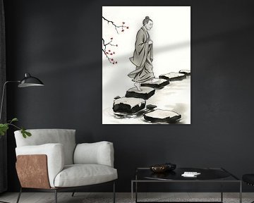 Bouddha / Boeddha Peinture à l'encre japonaise