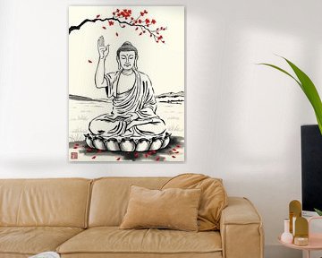 Buddha / Boeddha Japanische Tuschemalerei