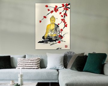 Buddha / Boeddha Japanische Tuschemalerei von MIROKKU