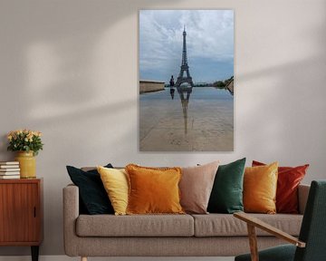 Spiegeling van de Eiffeltoren