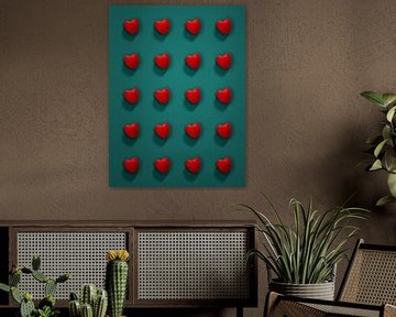 Frambozenraster - bestel op groen van Mixed media vector arts