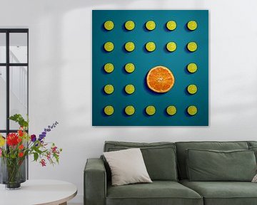 Zitrusfrüchte - Balance in Blau von Mixed media vector arts