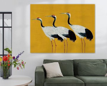 Golden Crane Trio by Cats & Dotz