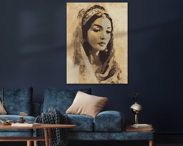 Indian Woman in Traditional Veil