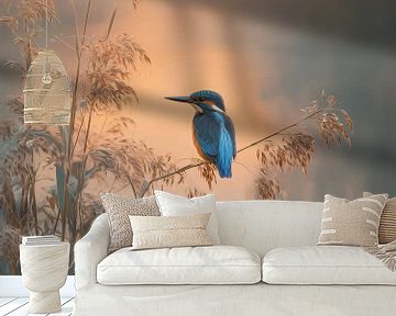 Eisvogel bei Sonnenaufgang
