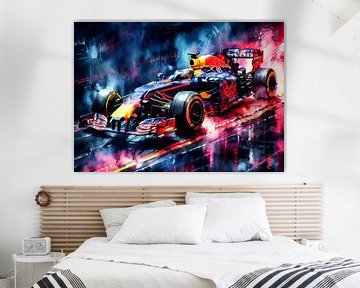 RB Racing Formula One Watercolor by MIROKKU