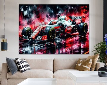 Haas Formula One Watercolor by MIROKKU