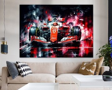 Haas Formula One Watercolor by MIROKKU