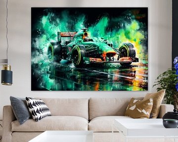 Aston Martin Formula One Watercolor by MIROKKU
