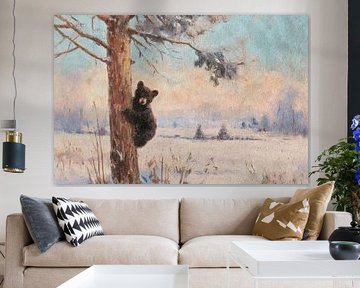 Jeune ours dans la neige sur Whale & Sons