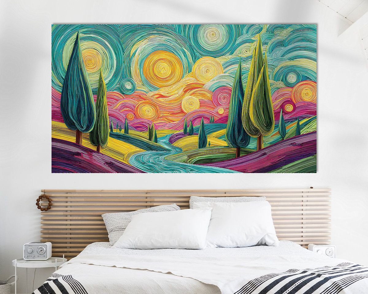 Voorbeeld van het werk in een kamer