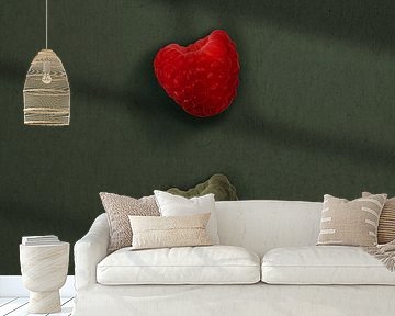 Frambozen op een rij - verticaal contrast