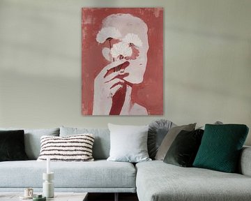 Minimalist Portrait with Flowers