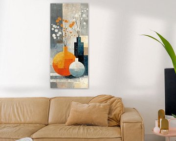 Vaas met oranje bloemen van I ❤ Bloemen