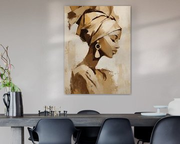 Afrikaanse Vrouw met Hoofddoek
