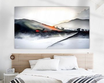 Berglandschaft in aufgehendem Sonnenlicht von Petra Dreiling-Schewe