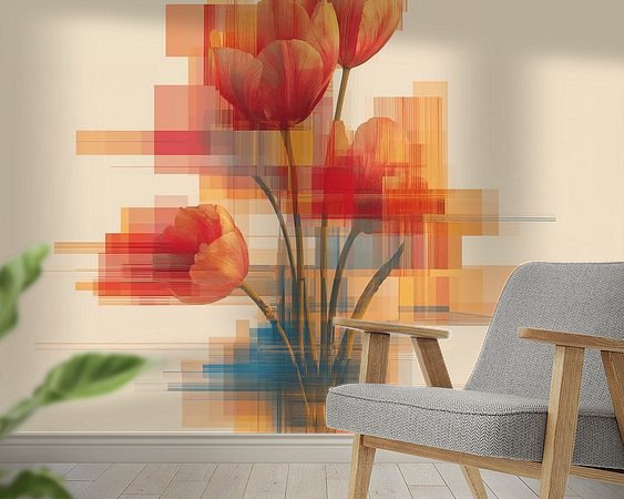 Voorbeeld van het werk in een kamer