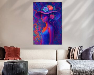 Femme au chapeau fleuri sur INGO