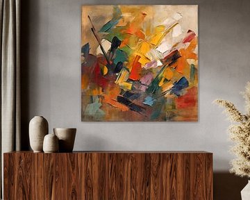 Vibrant Brushstroke Canvas by Georgia Chagas
