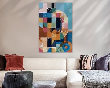 Geometrie in balans - abstract in beweging van Mixed media vector arts