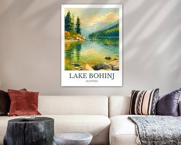 Bezaubernder Kunstdruck vom Bohinjer See