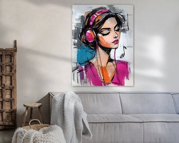 Enjoying Music Woman