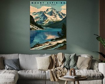 "Majestätischer Berg Aspiring Druck"