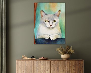 Portrait einer weißen Katze