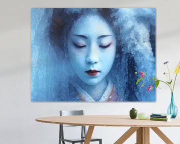 De geisha in het ijs - Expressieve illustratie van A.D. Digital ART
