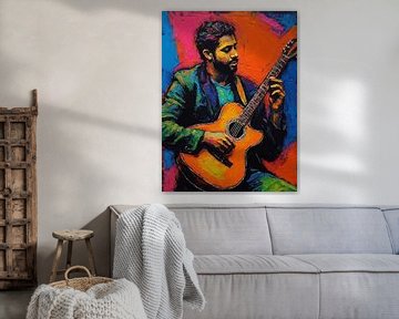Mann spielt Gitarre in Abstrakt Lebendig 1 von MIROKKU