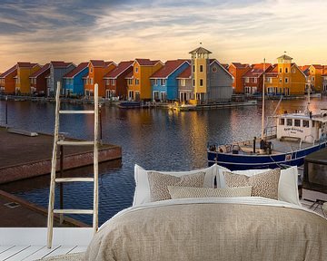 Reitdiephaven, Groningen - Zonsondergang van Thomas van Galen