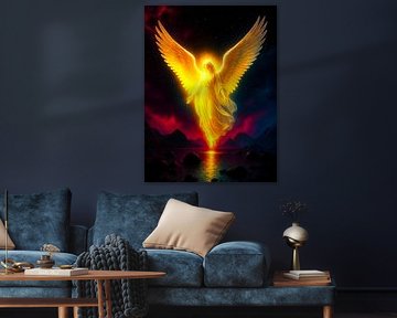 Gardien céleste dans la lumière dorée sur A.D. Digital ART
