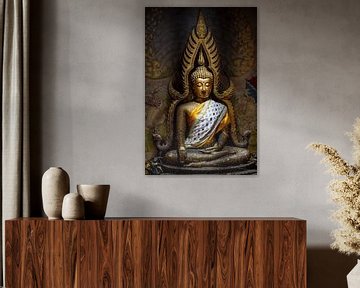 Goldener Buddha des Wat Phra Yai in Jomtien von Franklin Driessen