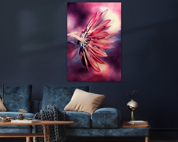 Glowing Pink Chrysanthemum van Nannie van der Wal