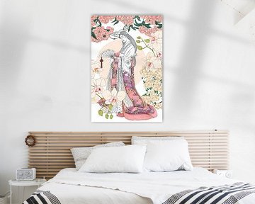 Japanese Garden - a collage van Marja van den Hurk