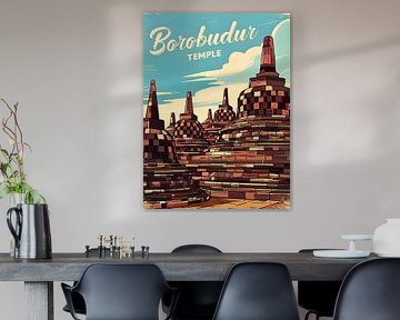 Bezaubernder Kunstdruck des Borobudur-Tempels