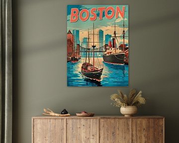 Bezaubernde Boston Skyline Kunstdruck