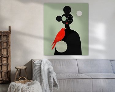 Voorbeeld van het werk in een kamer