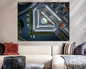 Maagjesbolwerk Zwolle from above - symmetry on the canal by Thomas Bartelds
