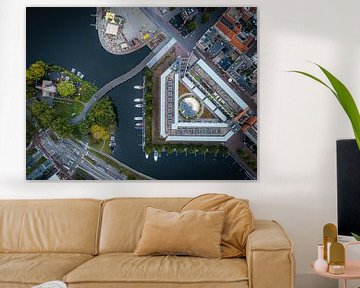 Maagjesbolwerk Zwolle from above - symmetry on the canal by Thomas Bartelds