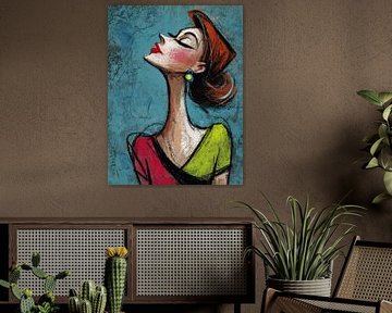 Women's portrait painting | Woman Earring by Abstract Painting